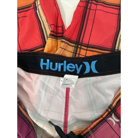 HURLEY Phantom Men's Sz 33 Orange Purple Red Stretch Board Shorts - Picture 7 of 9
